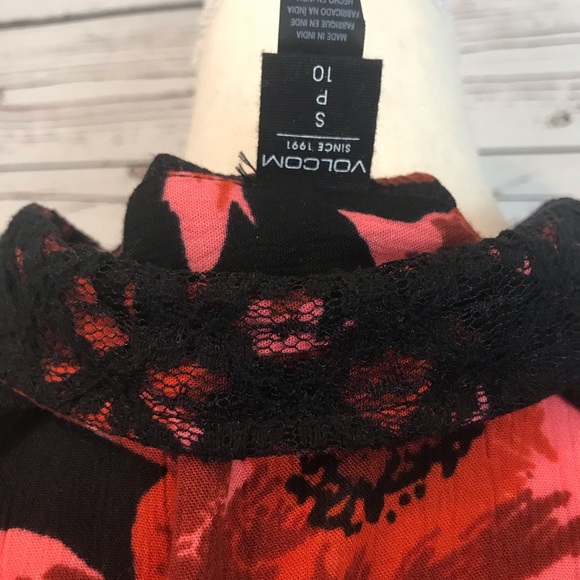 Volcom Flower Print Collared Mini Dress - Picture 6 of 7